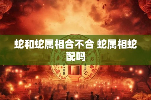 蛇和蛇属相合不合 蛇属相蛇配吗