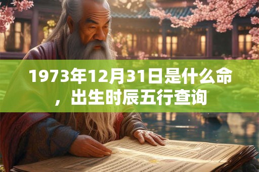 1973年12月31日是什么命，出生时辰五行查询