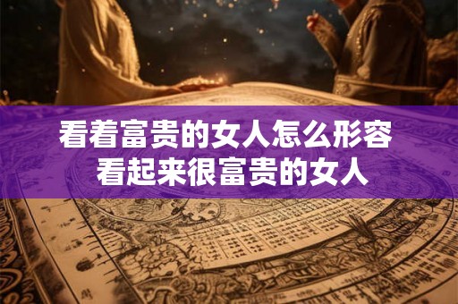 看着富贵的女人怎么形容  看起来很富贵的女人