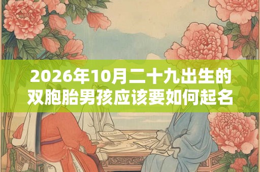 2026年10月二十九出生的双胞胎男孩应该要如何起名字，五行属相是什么？