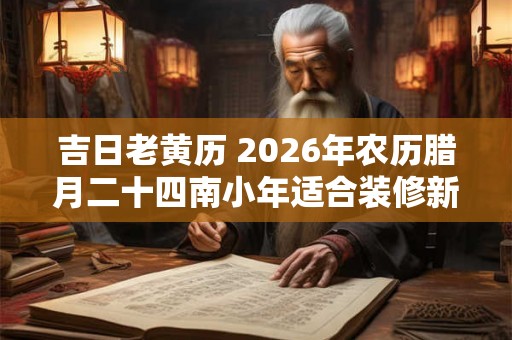 吉日老黄历 2026年农历腊月二十四南小年适合装修新房吗