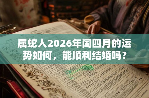属蛇人2026年闰四月的运势如何，能顺利结婚吗？