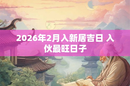 2026年2月入新居吉日 入伙最旺日子