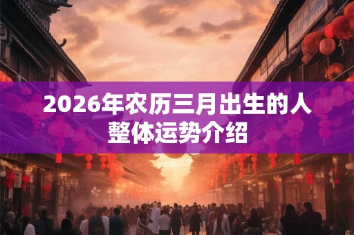 2026年农历三月出生的人整体运势介绍