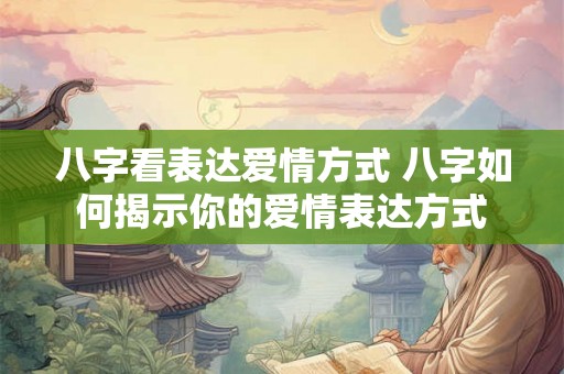 八字看表达爱情方式 八字如何揭示你的爱情表达方式