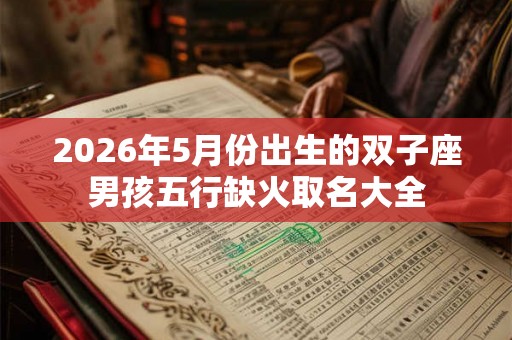 2026年5月份出生的双子座男孩五行缺火取名大全