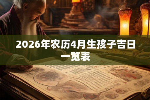 2026年农历4月生孩子吉日一览表