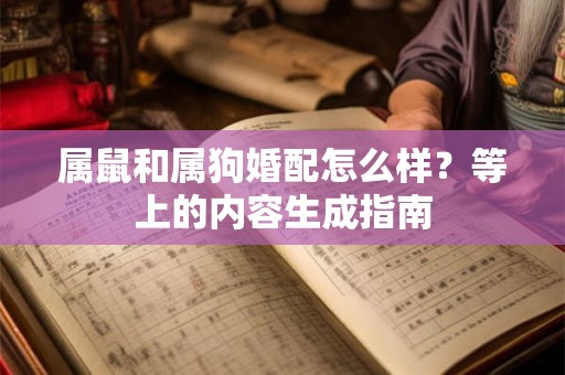 属鼠和属狗婚配怎么样？等上的内容生成指南