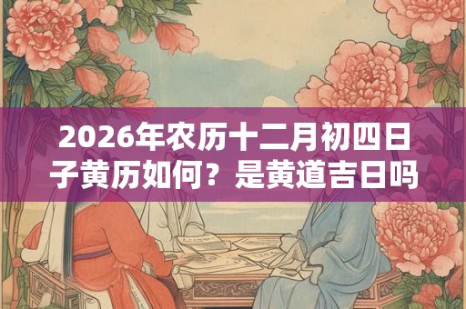 2026年农历十二月初四日子黄历如何?是黄道吉日吗? 2026年农历十二月初四日子黄历如何?是黄道吉日吗?