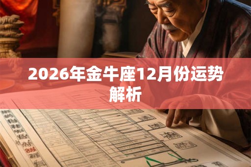 2026年金牛座12月份运势解析
