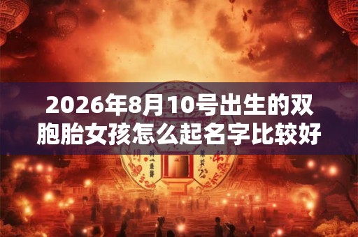 2026年8月10号出生的双胞胎女孩怎么起名字比较好，五行属什么？