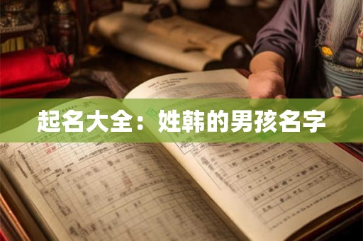 起名大全：姓韩的男孩名字