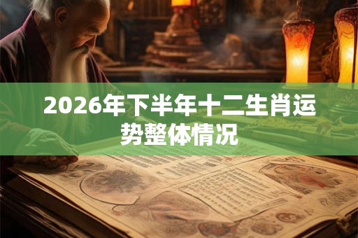 2026年下半年十二生肖运势整体情况