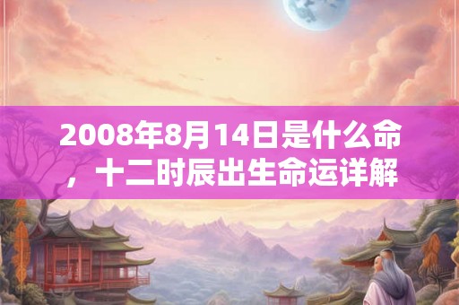 2008年8月14日是什么命，十二时辰出生命运详解
