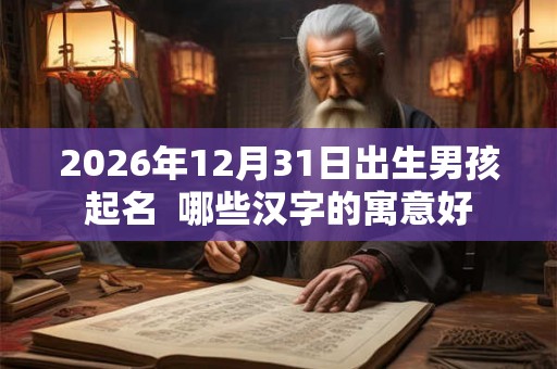 2026年12月31日出生男孩起名  哪些汉字的寓意好