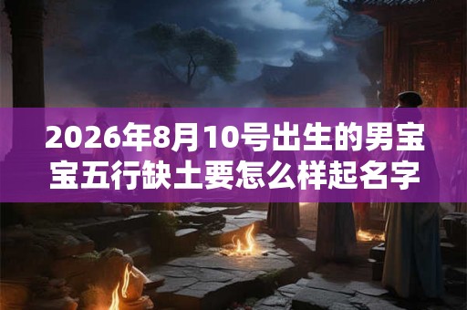 2026年8月10号出生的男宝宝五行缺土要怎么样起名字