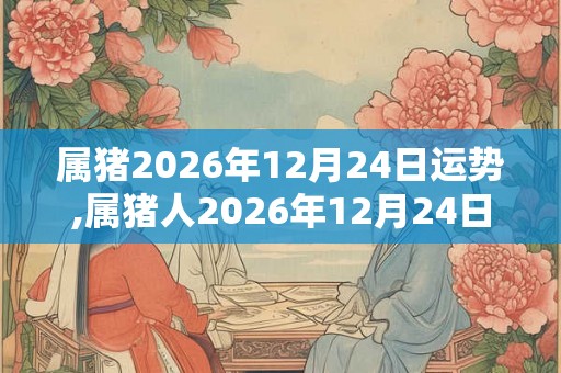 属猪2026年12月24日运势,属猪人2026年12月24日财运,生肖猪2026年12月24日运势