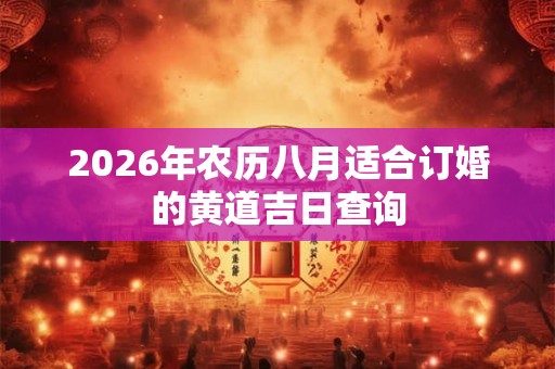2026年农历八月适合订婚的黄道吉日查询