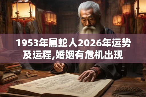 1953年属蛇人2026年运势及运程,婚姻有危机出现
