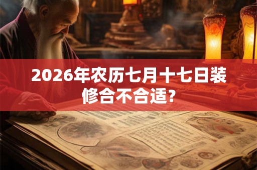 2026年农历七月十七日装修合不合适? 2026年农历七月十七日装修合不合适?