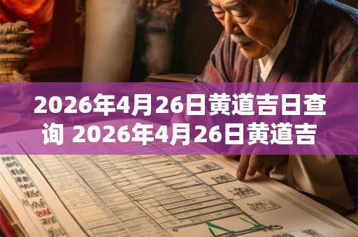2026年4月26日黄道吉日查询 2026年4月26日黄道吉日