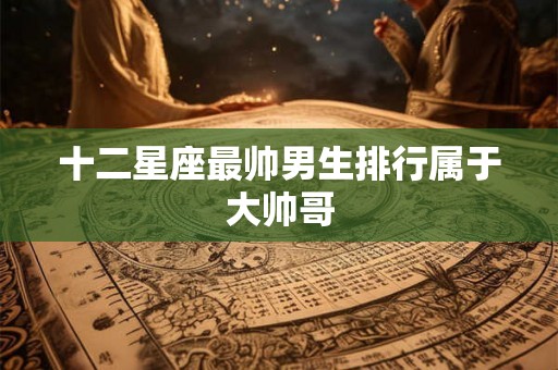 十二星座最帅男生排行属于大帅哥