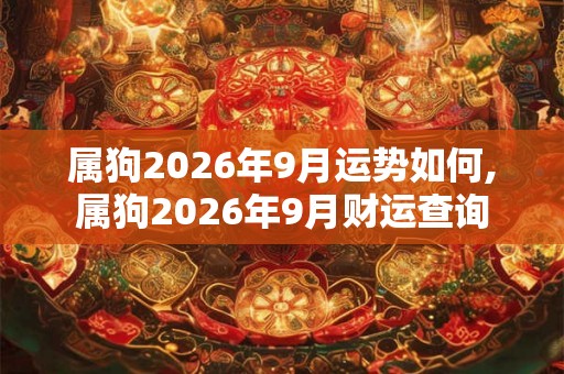 属狗2026年9月运势如何,属狗2026年9月财运查询
