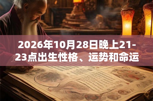 2026年10月28日晚上21-23点出生性格、运势和命运