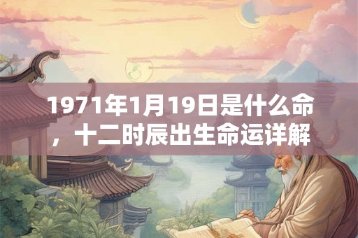 1971年1月19日是什么命，十二时辰出生命运详解