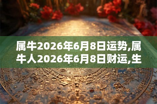 属牛2026年6月8日运势,属牛人2026年6月8日财运,生肖牛2026年6月8日运势