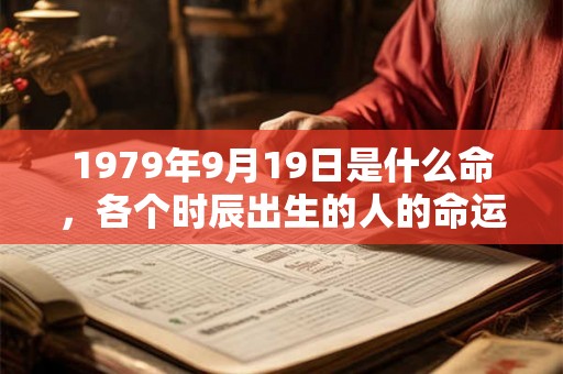 1979年9月19日是什么命，各个时辰出生的人的命运