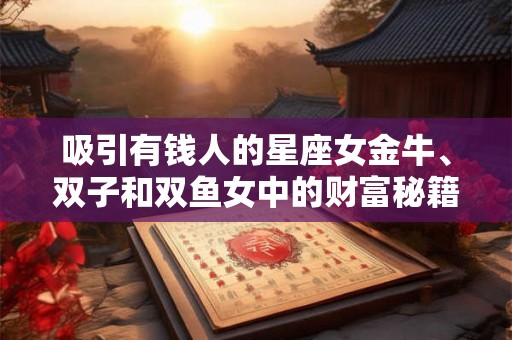 吸引有钱人的星座女金牛、双子和双鱼女中的财富秘籍 吸引有钱人的星座女金牛、双子和双鱼女中的财富秘籍