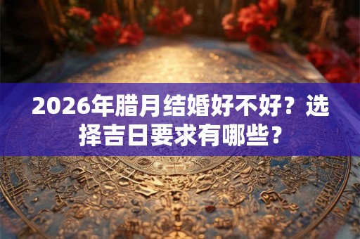 2026年腊月结婚好不好?选择吉日要求有哪些? 2026年腊月结婚好不好?选择吉日要求有哪些?