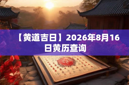 【黄道吉日】2026年8月16日黄历查询 【黄道吉日】2026年8月16日黄历查询