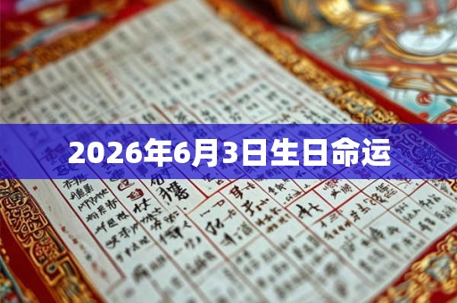 2026年6月3日生日命运