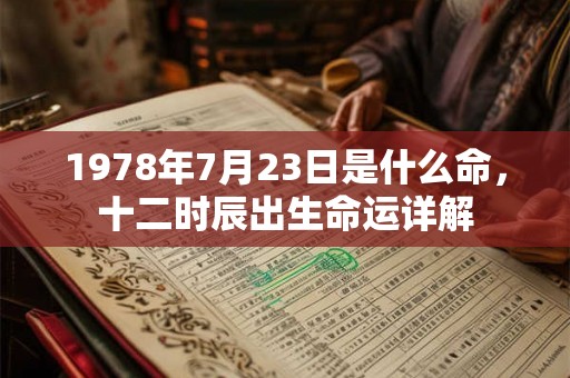 1978年7月23日是什么命，十二时辰出生命运详解