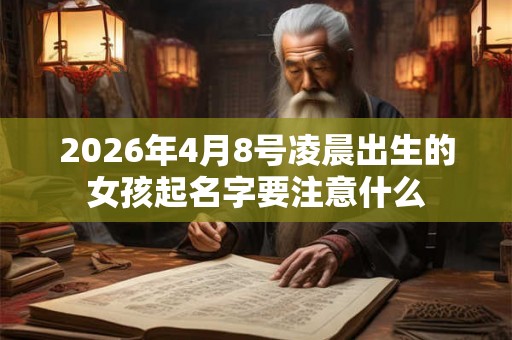 2026年4月8号凌晨出生的女孩起名字要注意什么