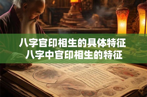 八字官印相生的具体特征 八字中官印相生的特征