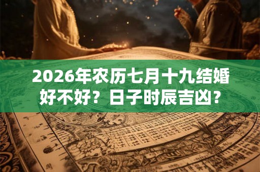 2026年农历七月十九结婚好不好？日子时辰吉凶？