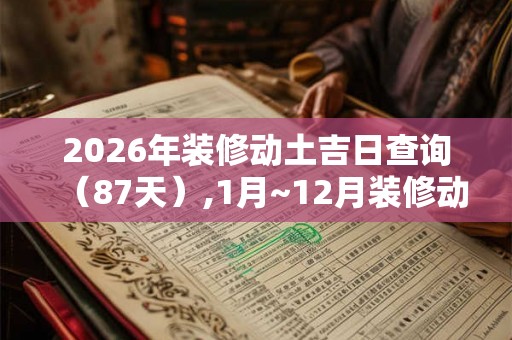 2026年装修动土吉日查询(87天),1月~12月装修动土吉日 2026年装修动土吉日查询(87天),1月~12月装修动土吉日