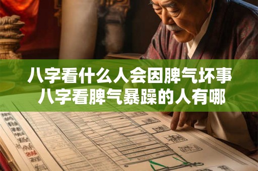 八字看什么人会因脾气坏事 八字看脾气暴躁的人有哪些坏习惯