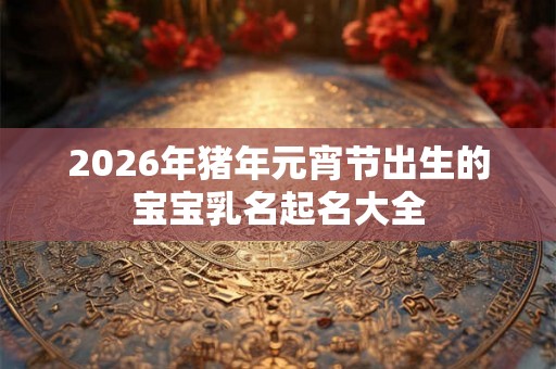 2026年猪年元宵节出生的宝宝乳名起名大全