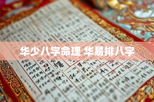 华少八字命理 华易排八字