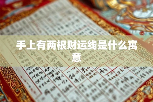 手上有两根财运线是什么寓意