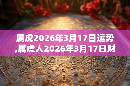 属虎2026年3月17日运势,属虎人2026年3月17日财运,生肖虎2026年3月17日运势