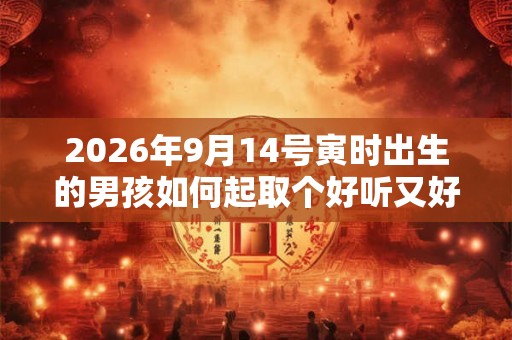 2026年9月14号寅时出生的男孩如何起取个好听又好记的名字