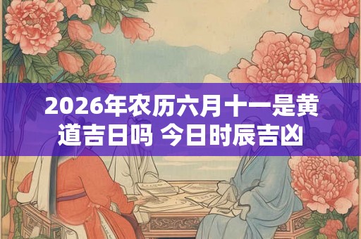 2026年农历六月十一是黄道吉日吗 今日时辰吉凶
