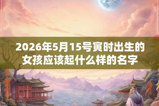 2026年5月15号寅时出生的女孩应该起什么样的名字