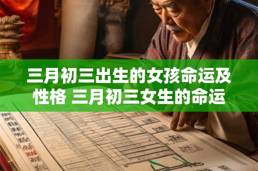三月初三出生的女孩命运及性格 三月初三女生的命运性格
