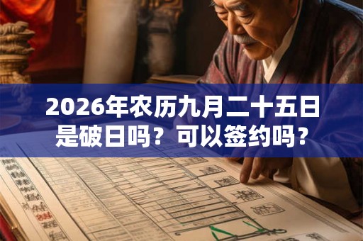 2026年农历九月二十五日是破日吗？可以签约吗？
